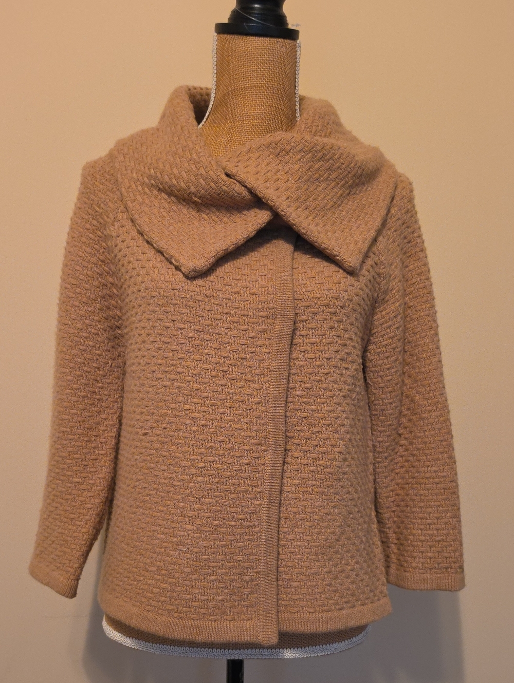 Banana Republic Tan Textured Shawl Collar Cardigan